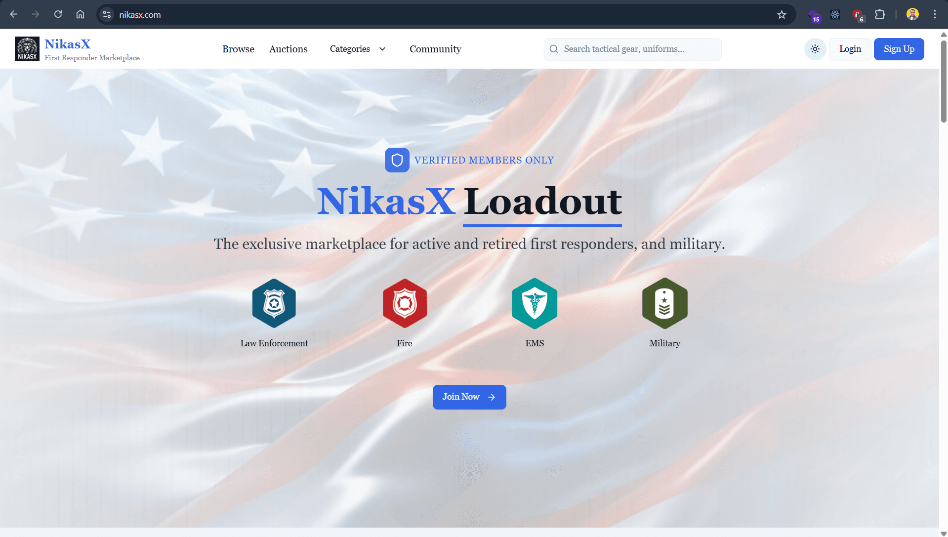Nikasx marketplace homepage